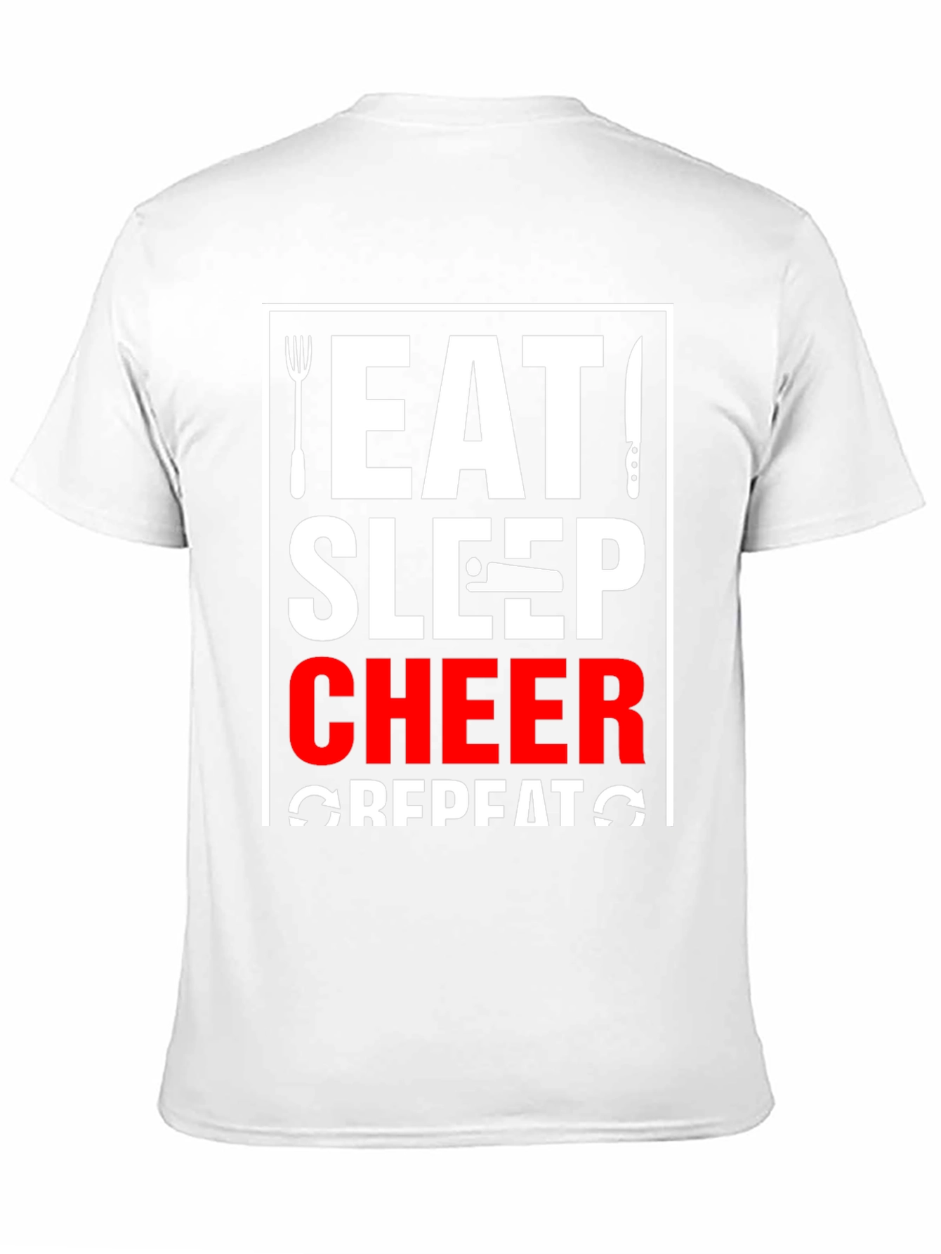 Eat Sleep Cheer Repeat Black T-Shirt