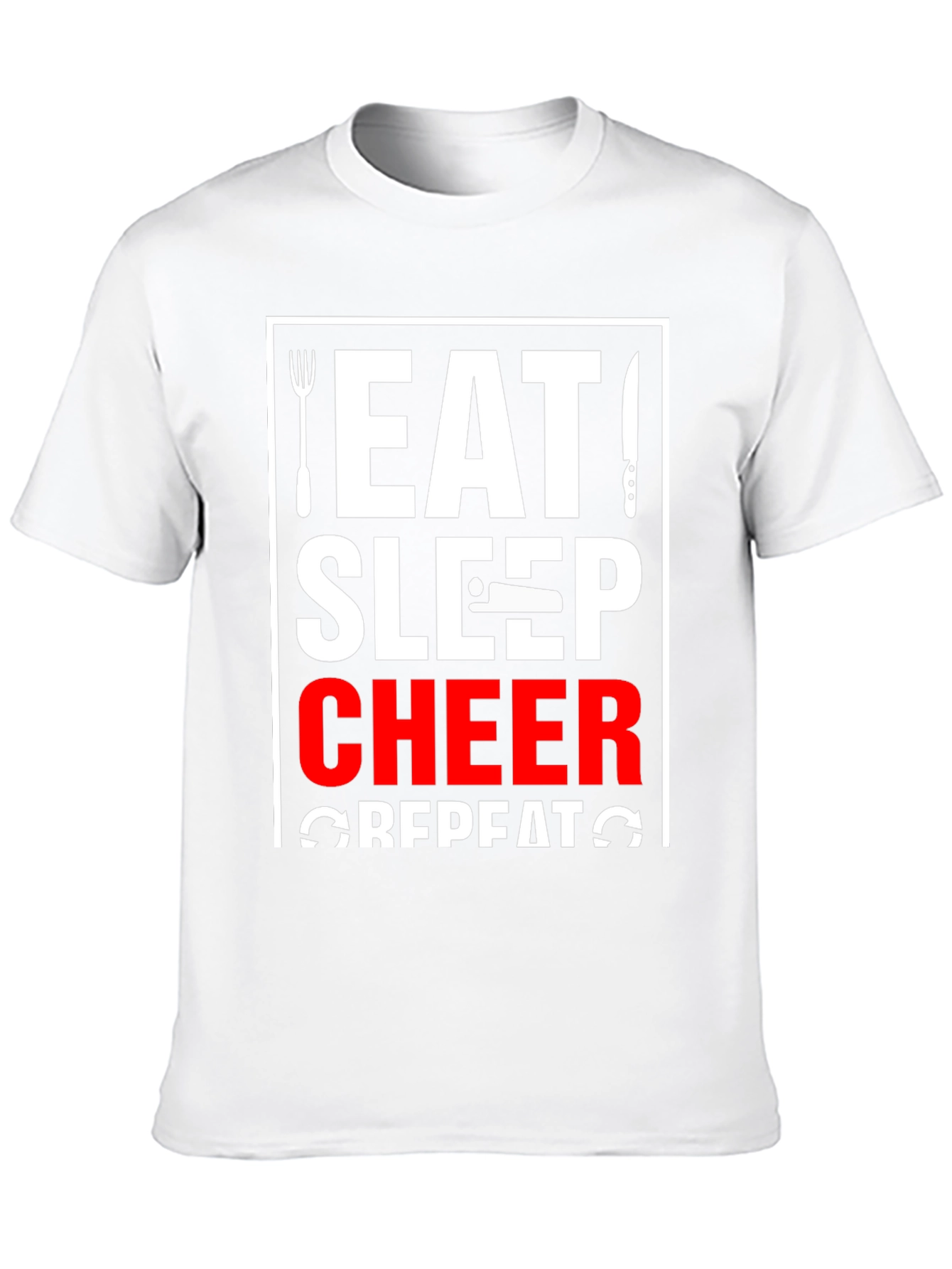 Eat Sleep Cheer Repeat Black T-Shirt