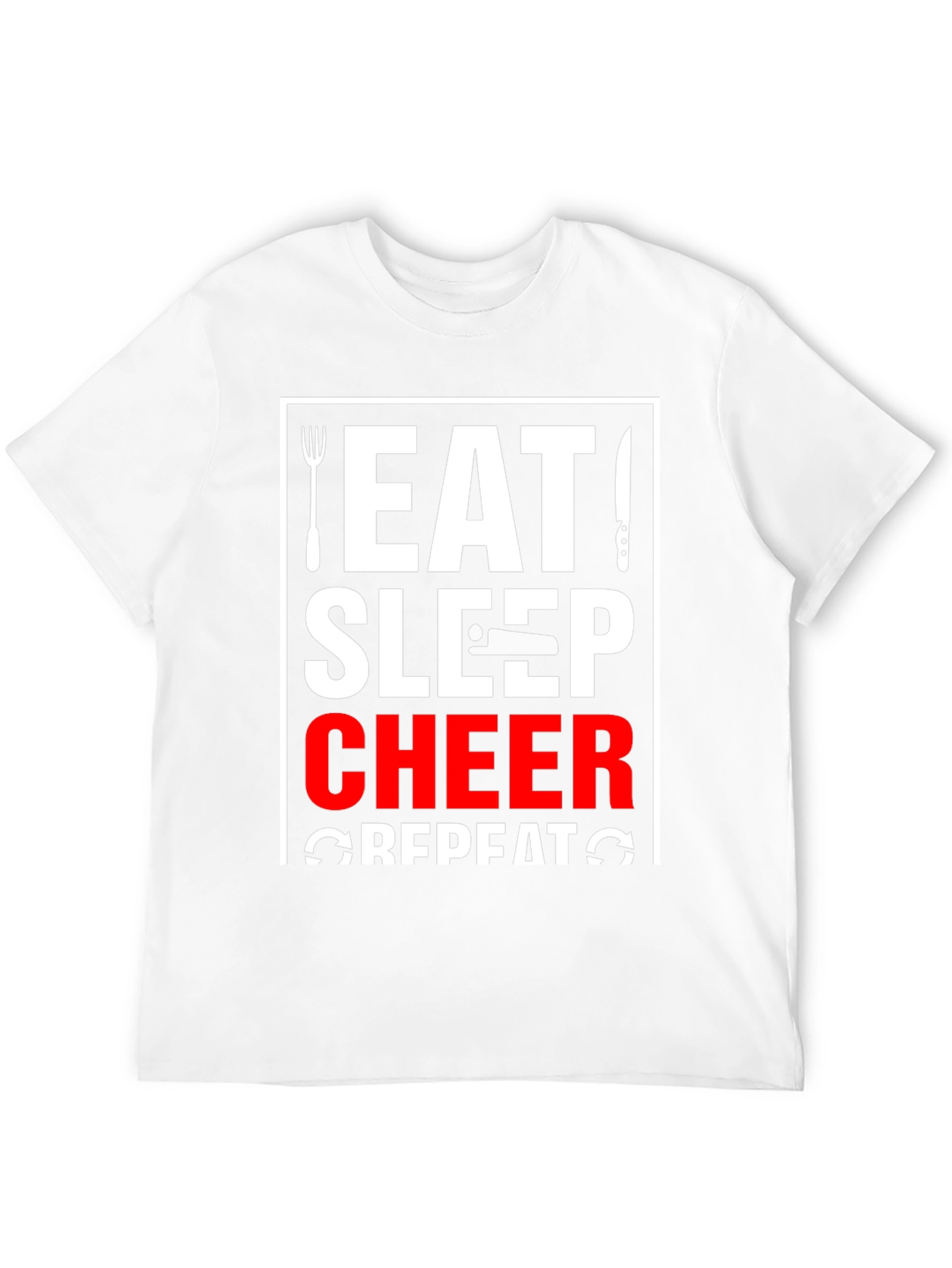 Eat Sleep Cheer Repeat Black T-Shirt