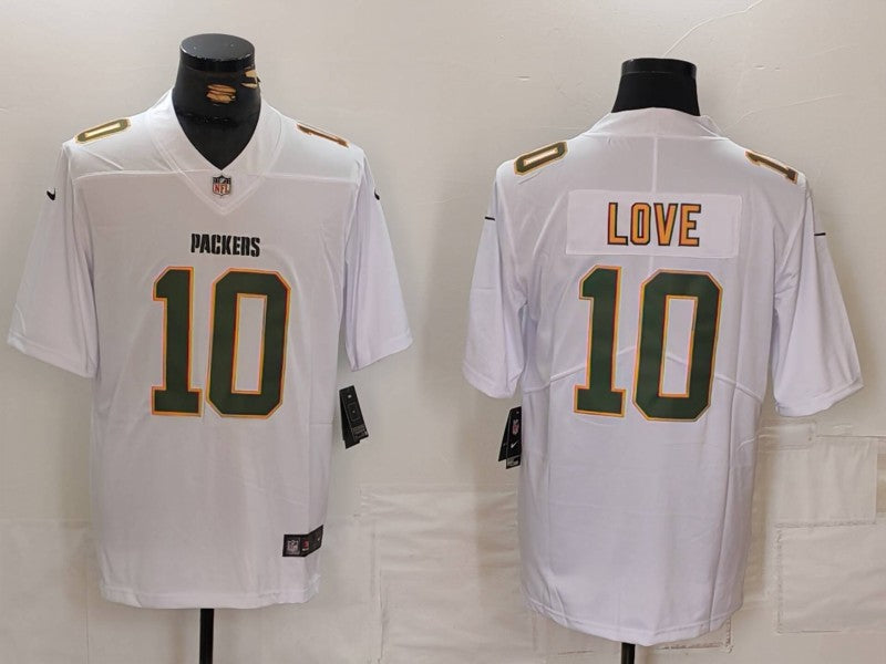 Men's Green Bay Packers Jordan Love #10 White Fashion Game Jerseys