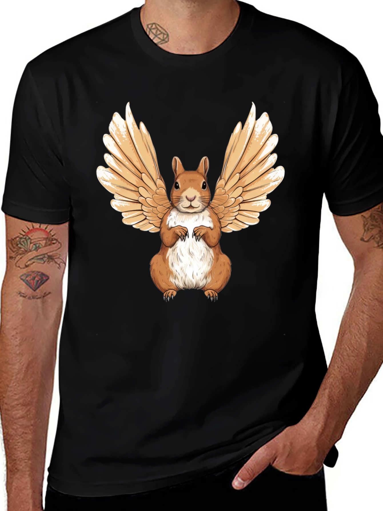 Winged Squirrel Graphic Tee - Unique & Stylish