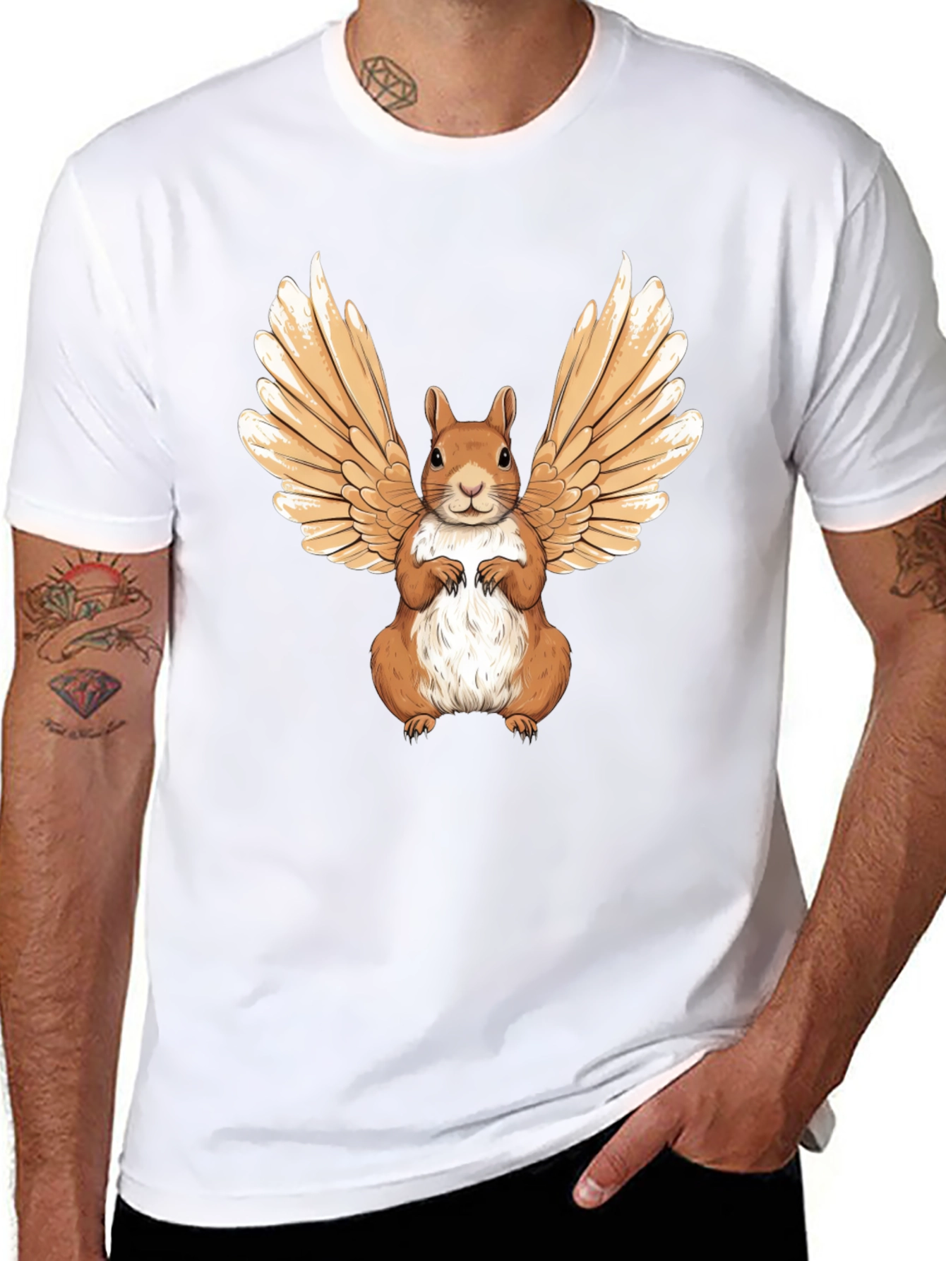 Winged Squirrel Graphic Tee - Unique & Stylish