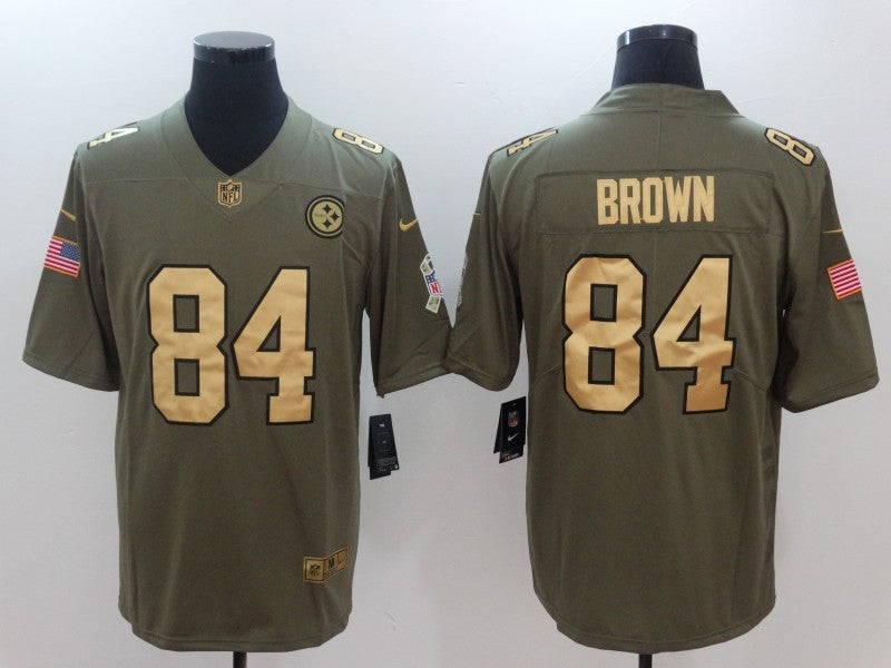 Men's Pittsburgh Steelers Antonio Brown #84 Brown Player Game Jerseys