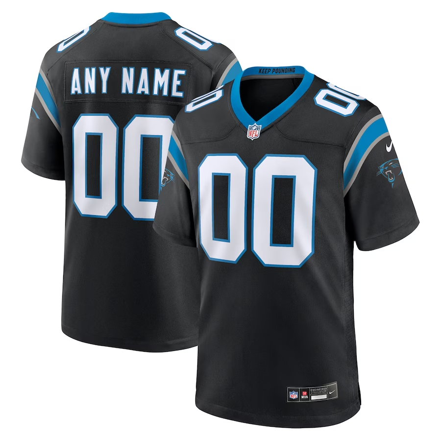 Custom1 Carolina Panthers Black Game Jerseys