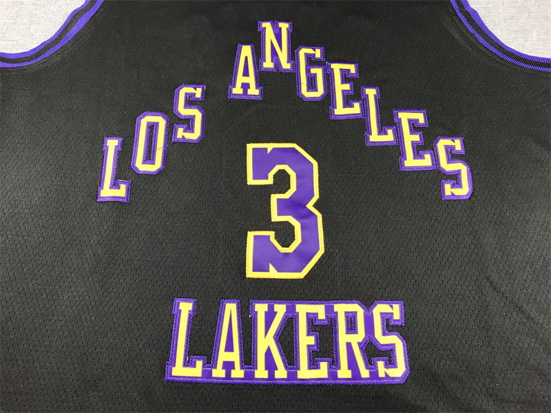 Men's Los Angeles Lakers Anthony Davis #3 Black 2023/24 Swingman Jerseys - City Edition