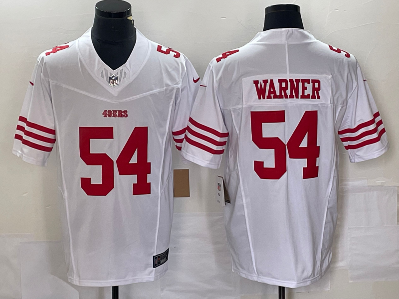 Men's San Francisco 49ers Fred Warner #54 White Player Game Jerseys