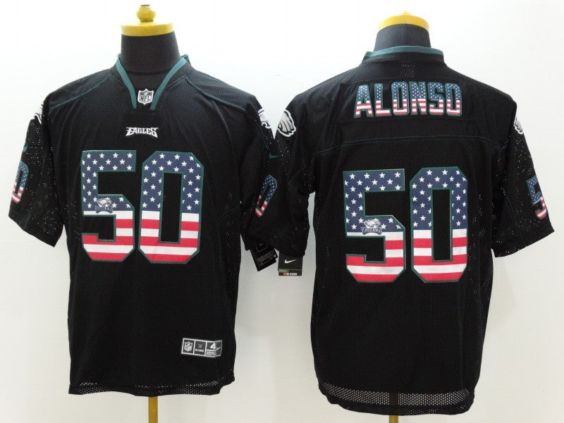 Men's Philadelphia Eagles Kiki Alonso #50 Black Game Jerseys