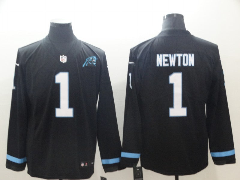 Men's Carolina Panthers #1 Cam Newton Black Player Game Jerseys