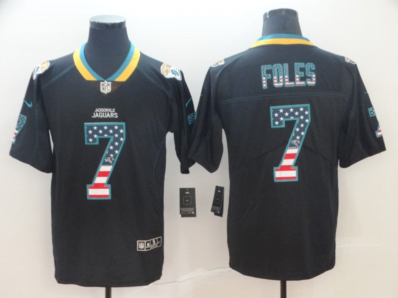 Men's Jacksonville Jaguars Nick Foles #7 Black Player Game Jerseys