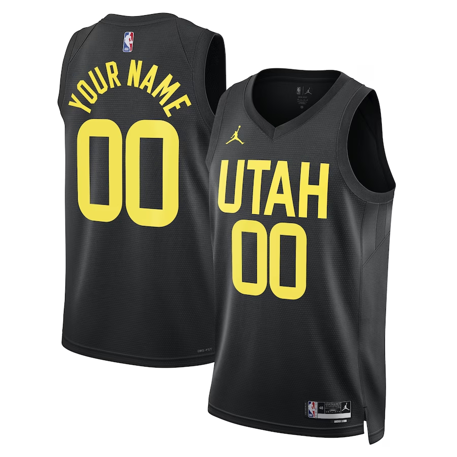 Men's Utah Jazz Black 2022/23 Swingman Custom Jerseys - Statement Edition