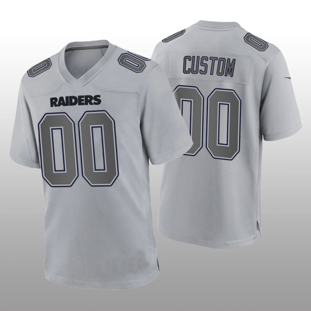 Custom1 Las Vegas Raiders Gray Atmosphere Game Jerseys  Stitched American Football Jerseys