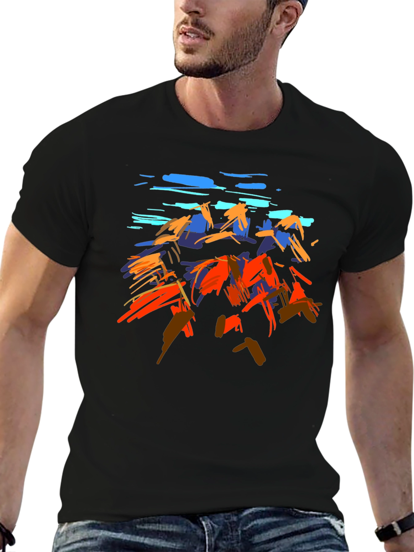 Abstract Mountain Art Graphic T-Shirt