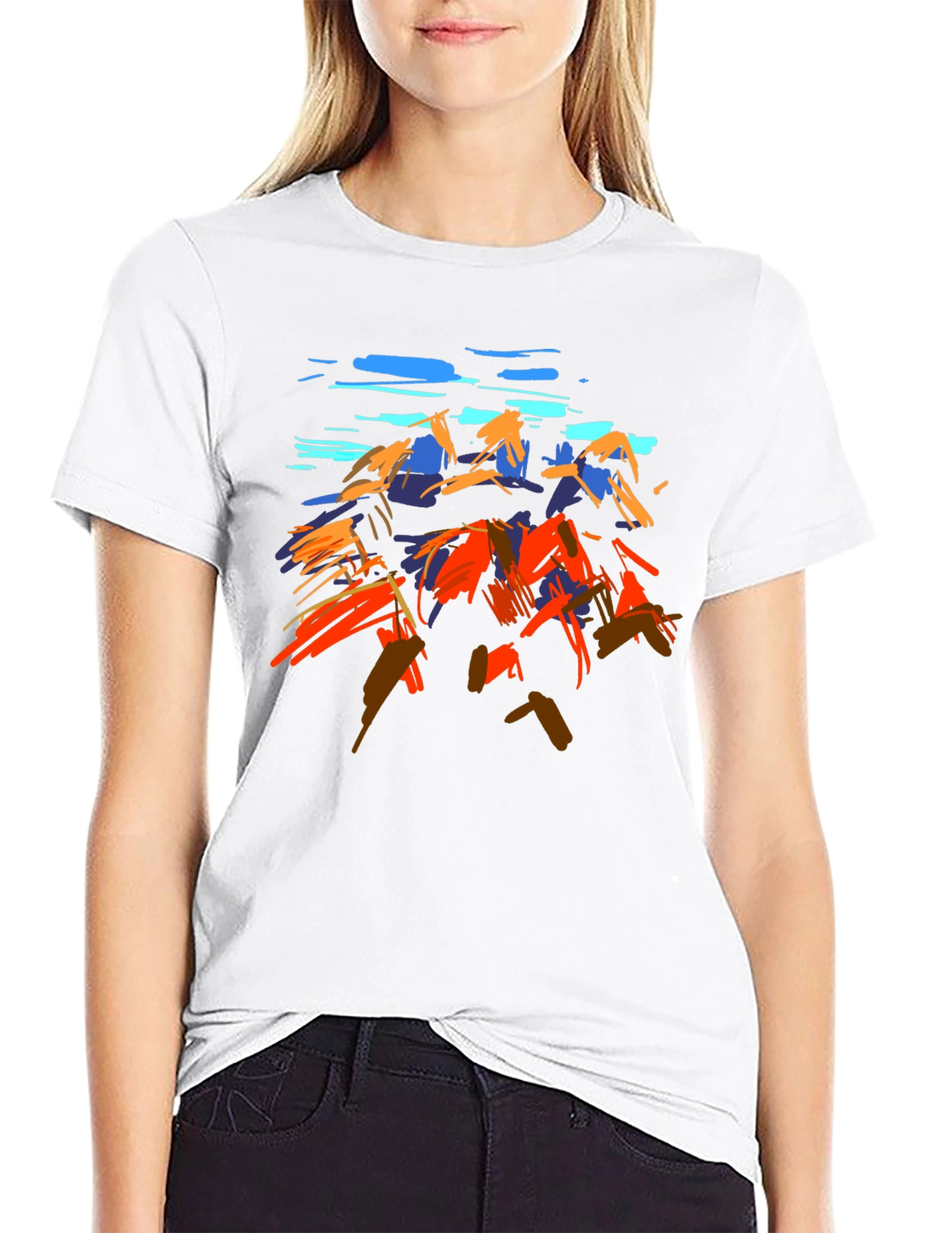 Abstract Mountain Art Graphic T-Shirt