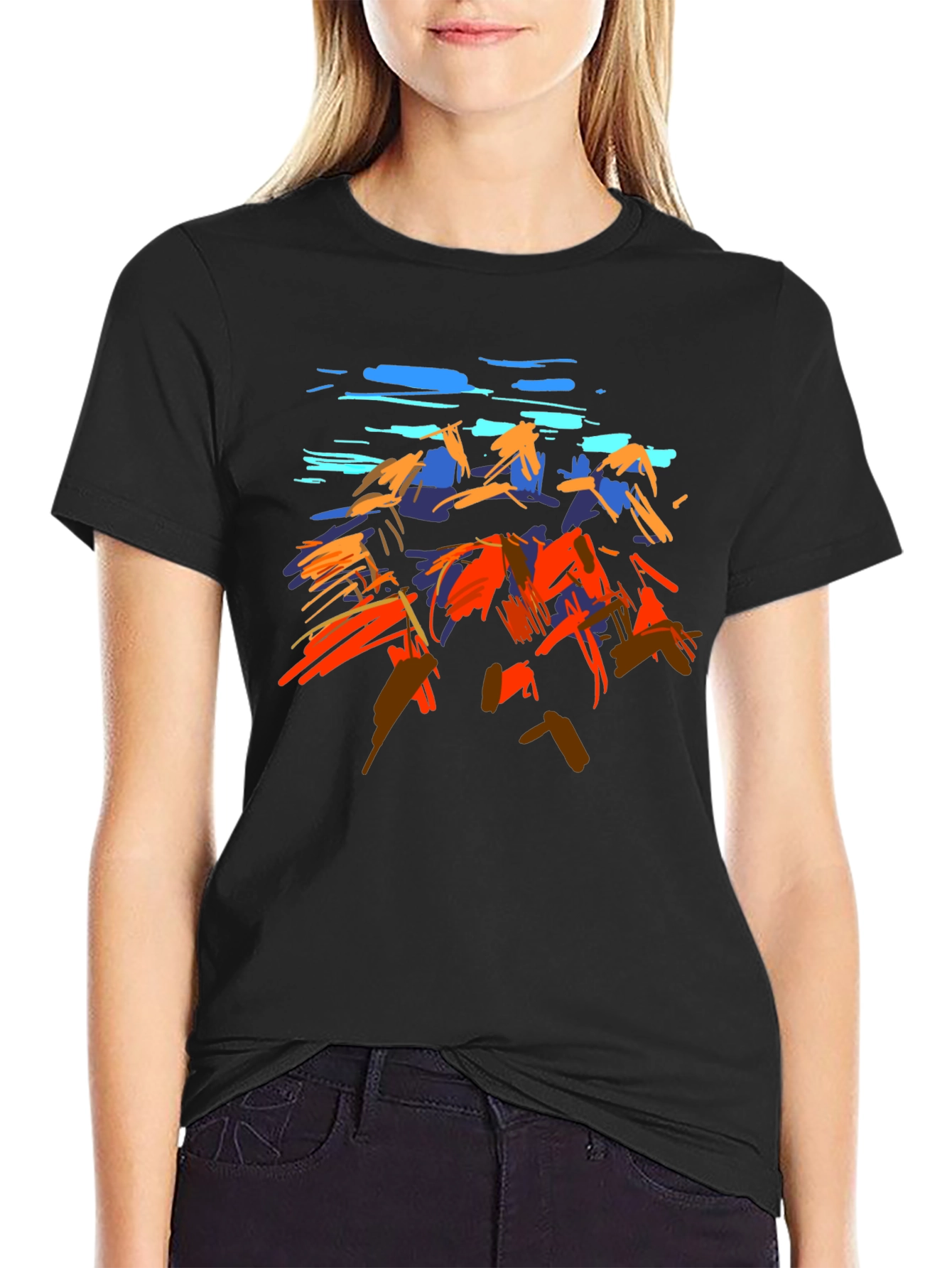 Abstract Mountain Art Graphic T-Shirt