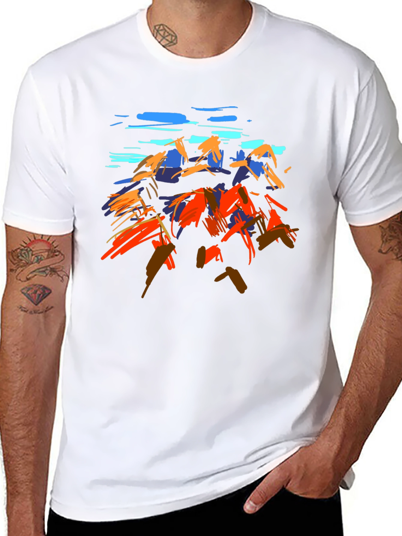 Abstract Mountain Art Graphic T-Shirt