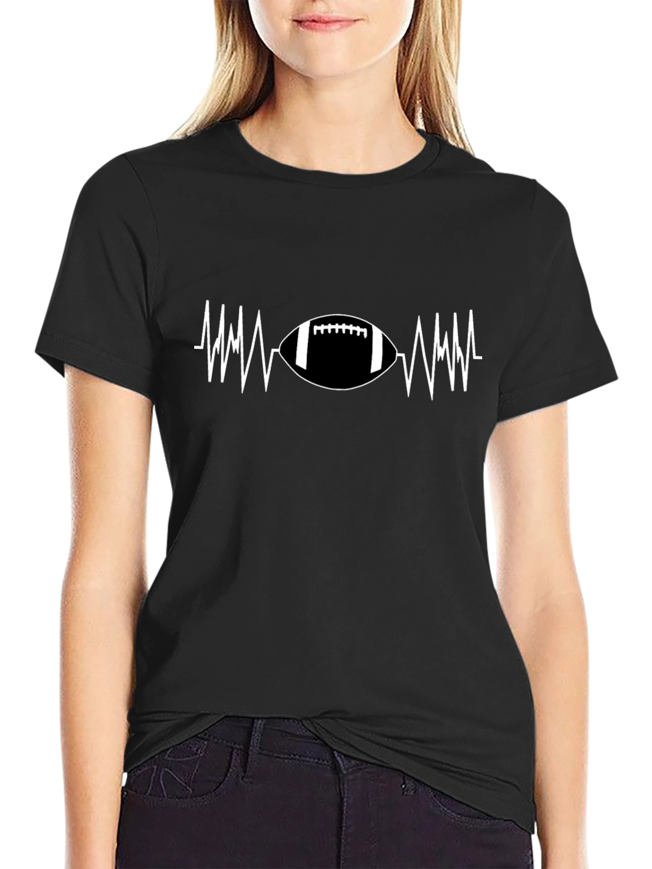 Football Heartbeat T-Shirt - Game Day Ready