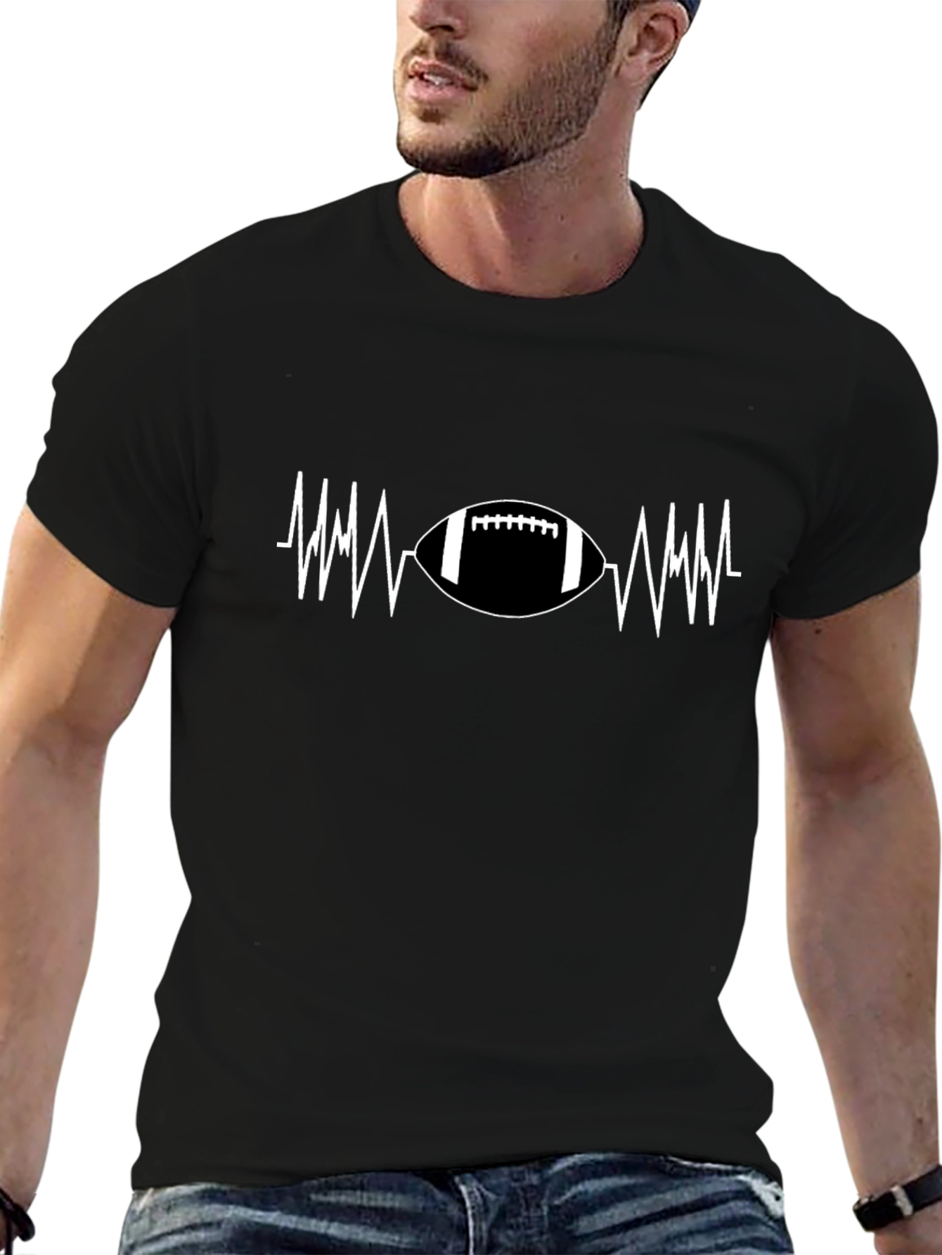 Football Heartbeat T-Shirt - Game Day Ready