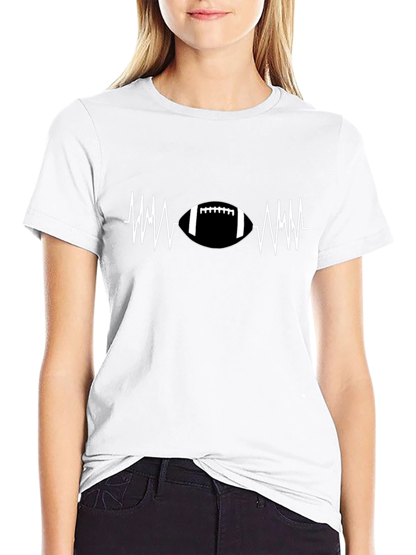 Football Heartbeat T-Shirt - Game Day Ready
