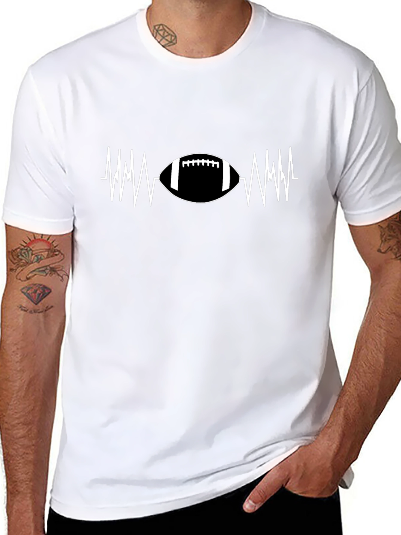 Football Heartbeat T-Shirt - Game Day Ready