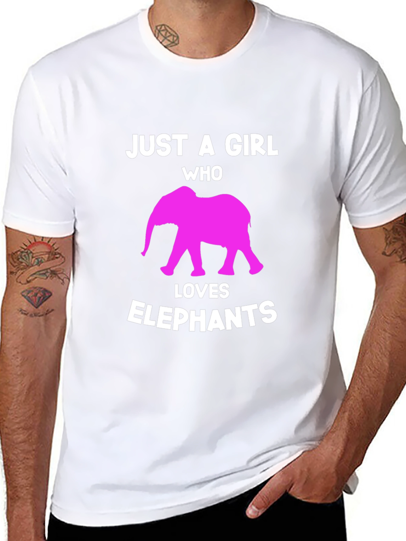 Girl Who Loves Elephants Graphic Tee