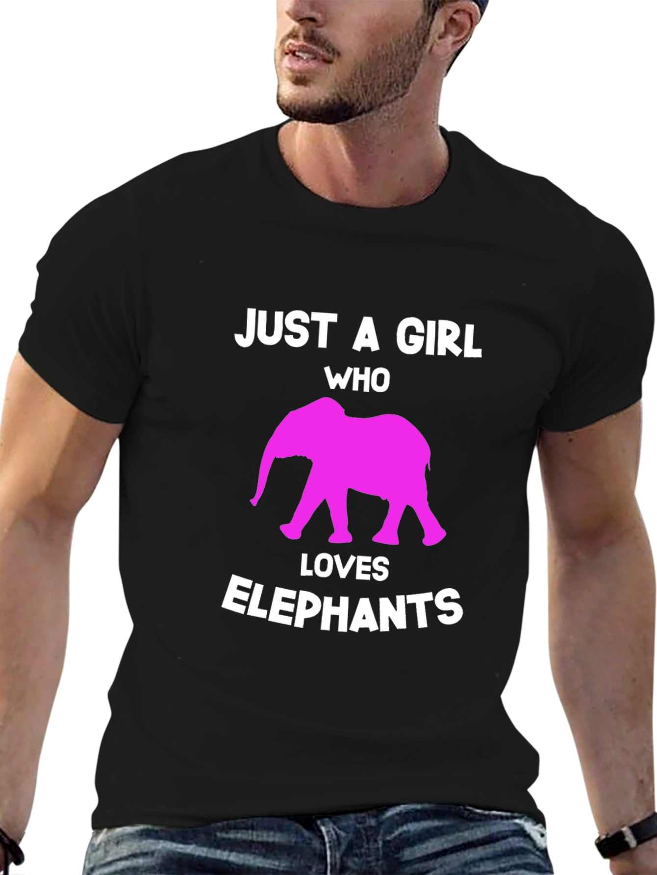 Girl Who Loves Elephants Graphic Tee