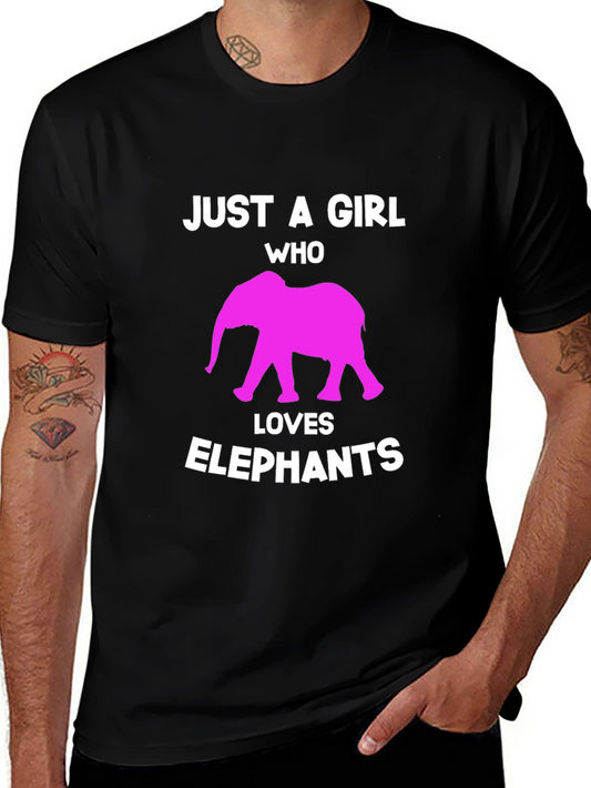 Girl Who Loves Elephants Graphic Tee