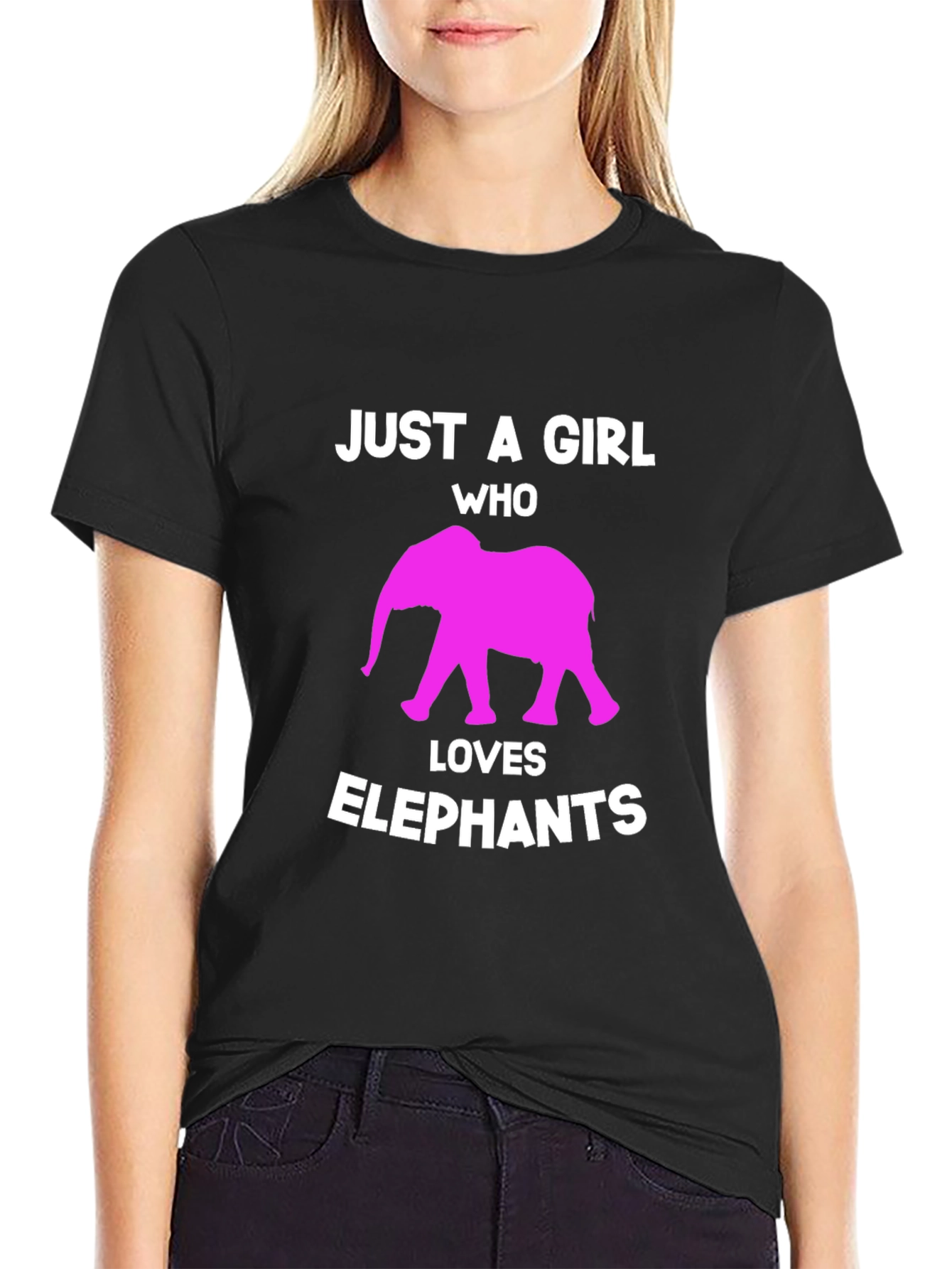 Girl Who Loves Elephants Graphic Tee