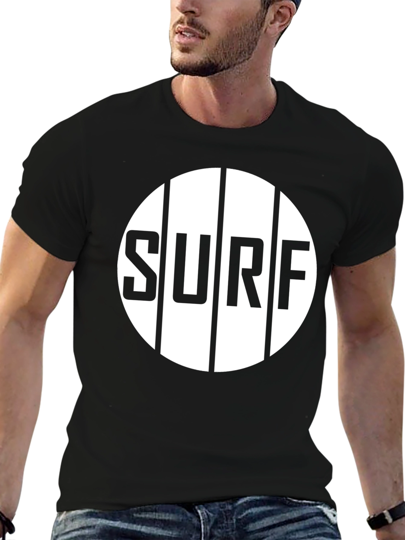 Surf Graphic Tee - Black Casual Shirt