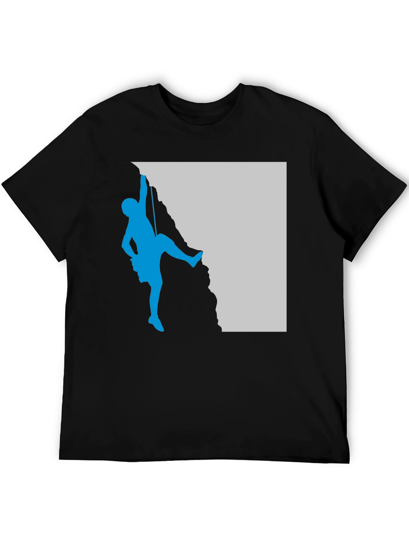 Climbing Silhouette Graphic Tee - Black Casual T-Shirt