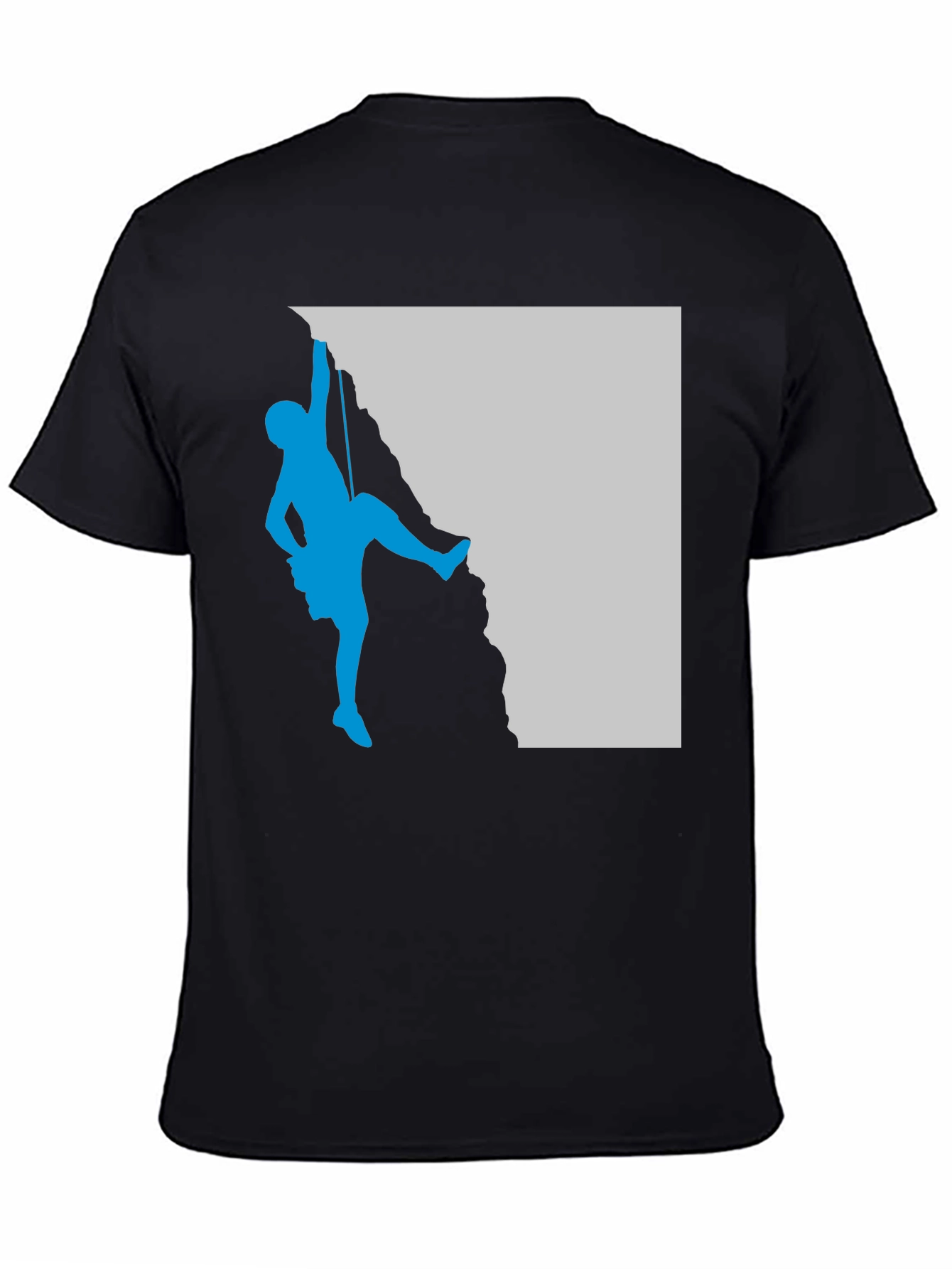 Climbing Silhouette Graphic Tee - Black Casual T-Shirt