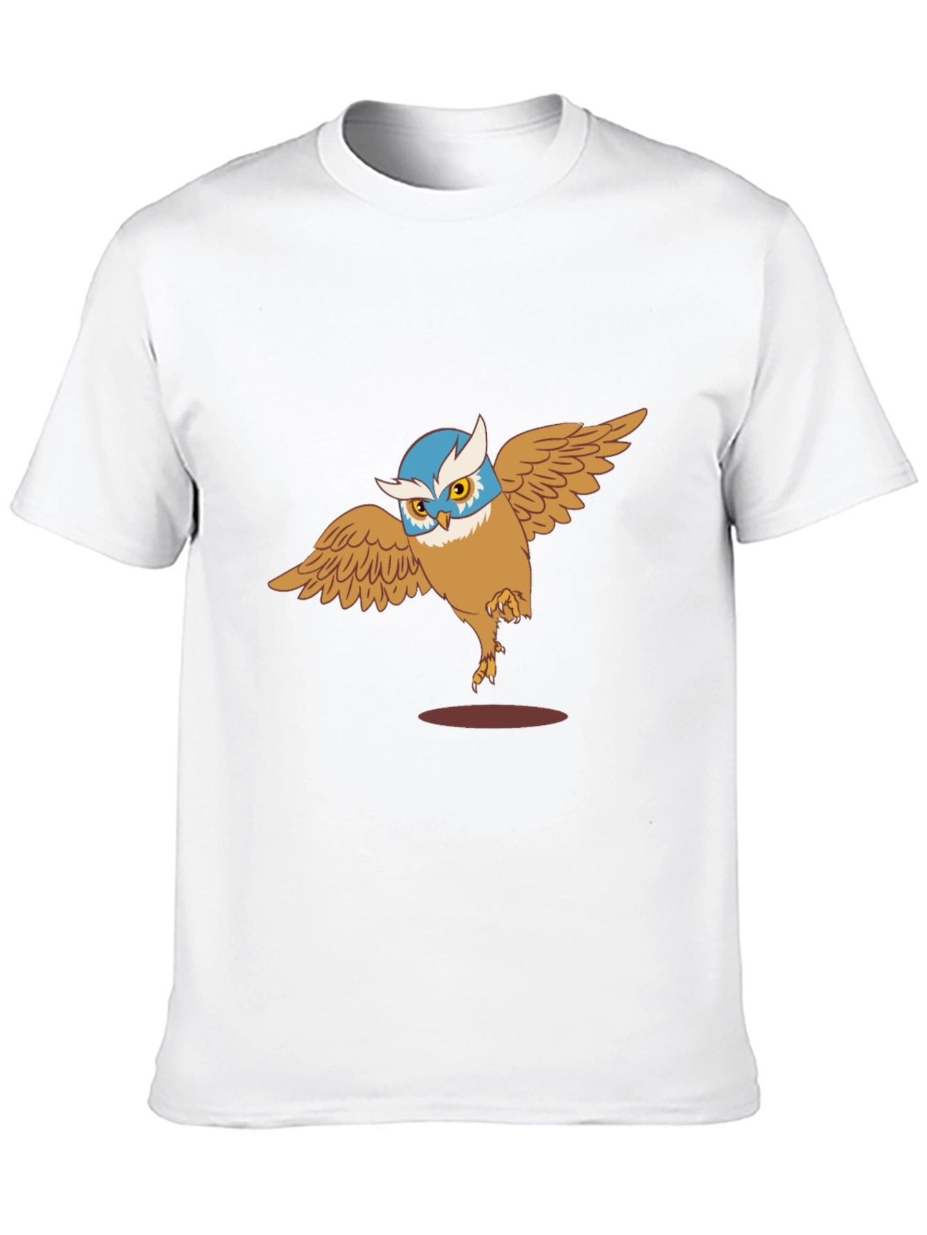 Owl Cartoon Graphic Print Black T-Shirt