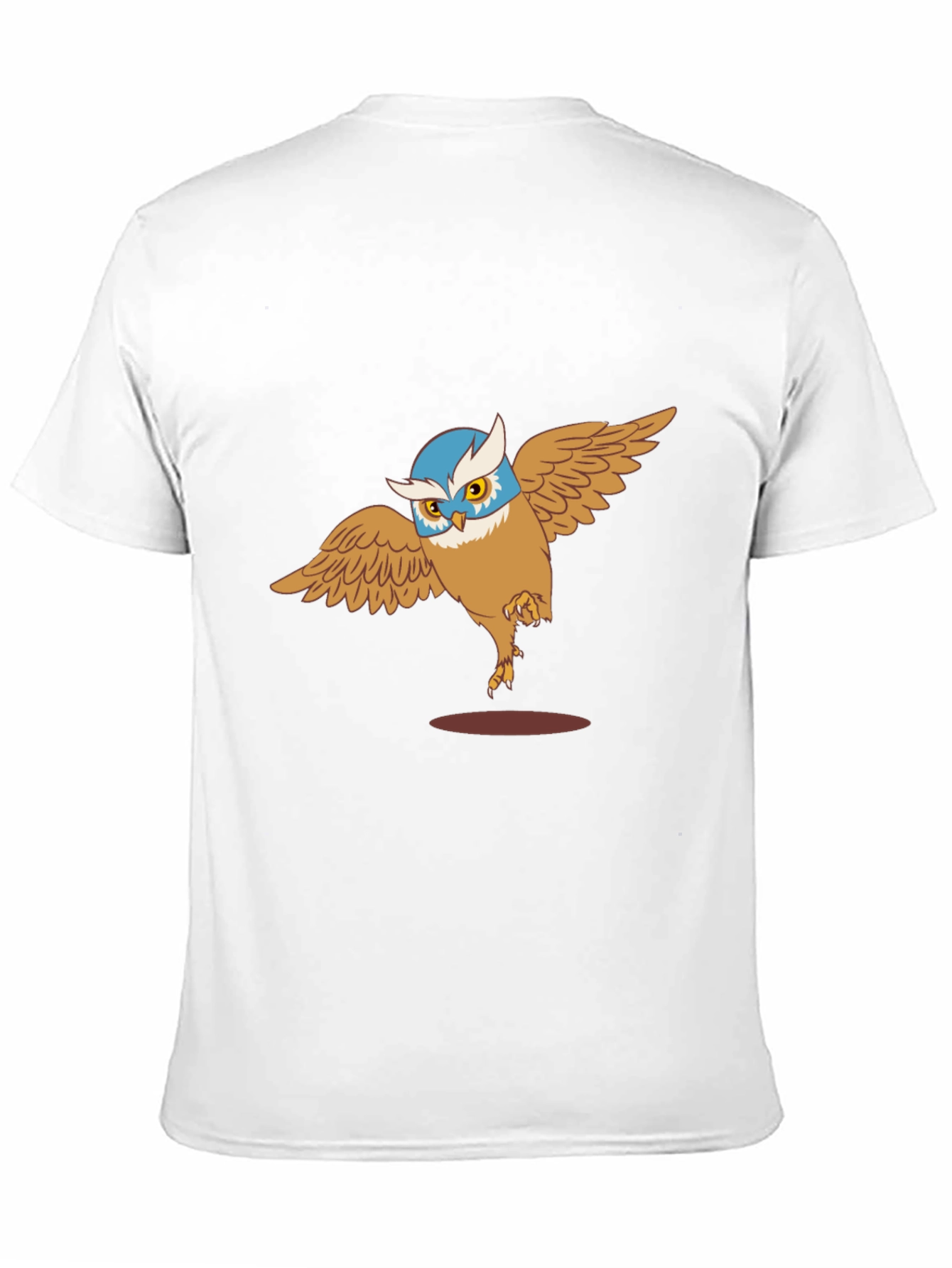 Owl Cartoon Graphic Print Black T-Shirt