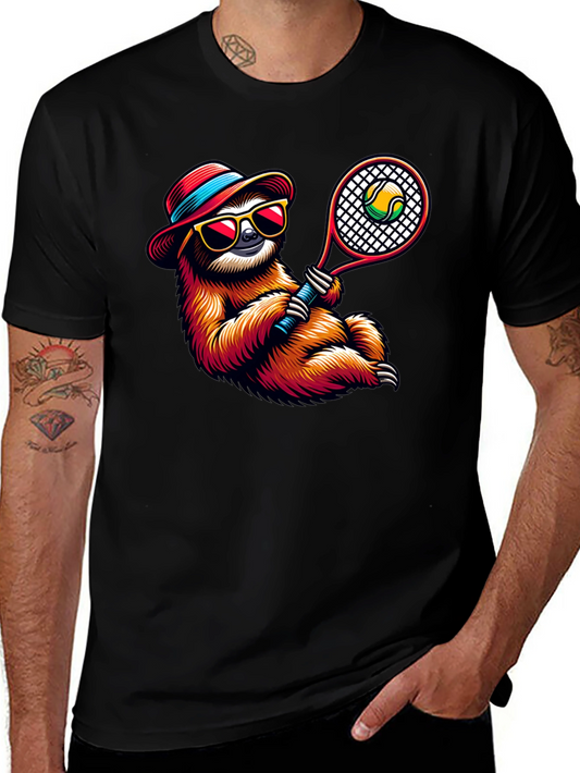 Tennis Sloth Graphic Tee - Cool & Casual!