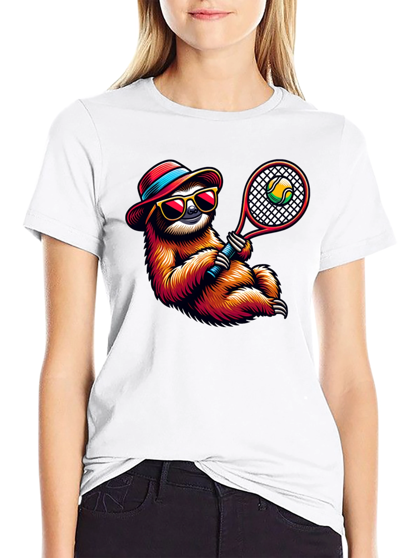 Tennis Sloth Graphic Tee - Cool & Casual!