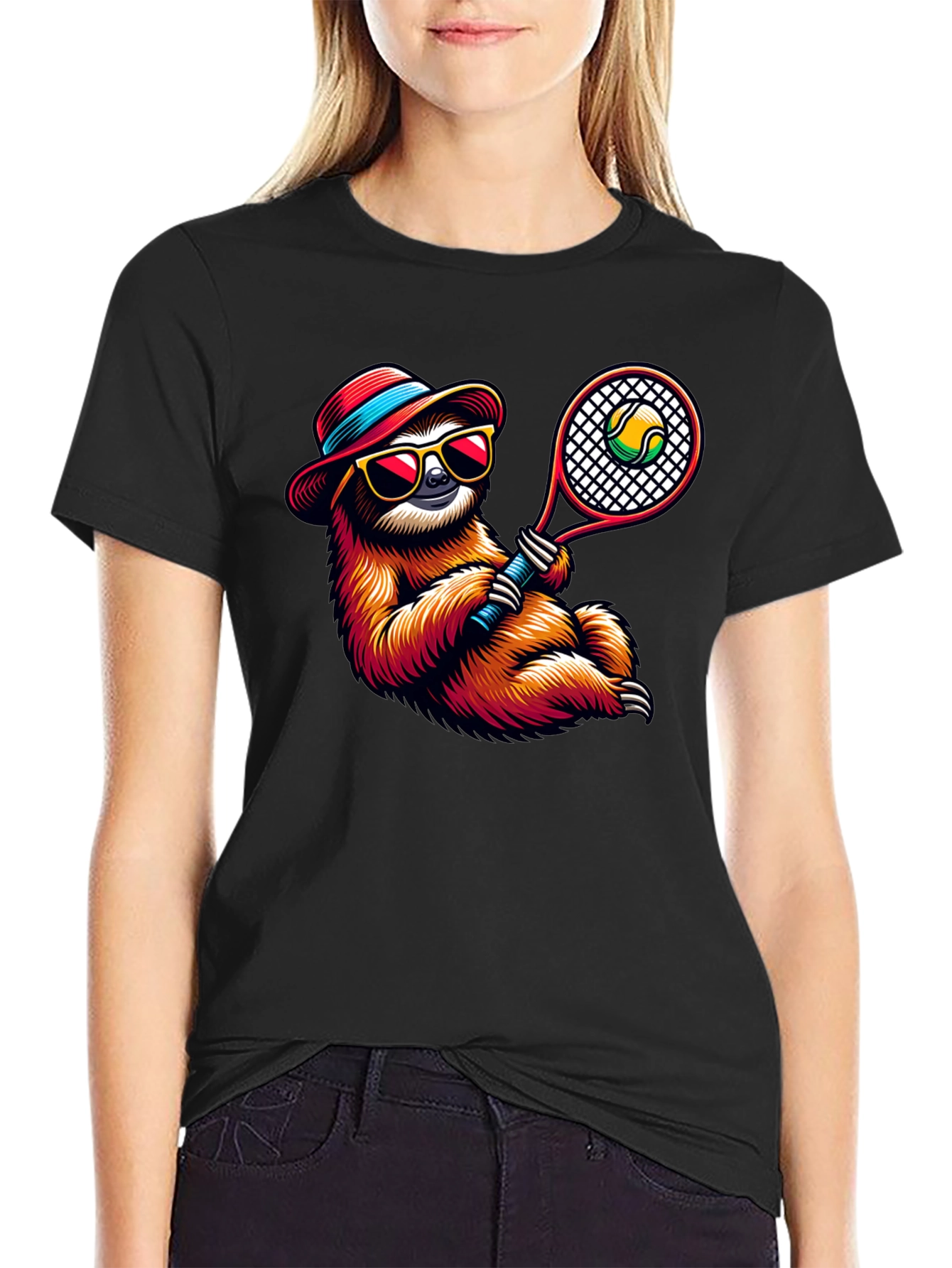 Tennis Sloth Graphic Tee - Cool & Casual!