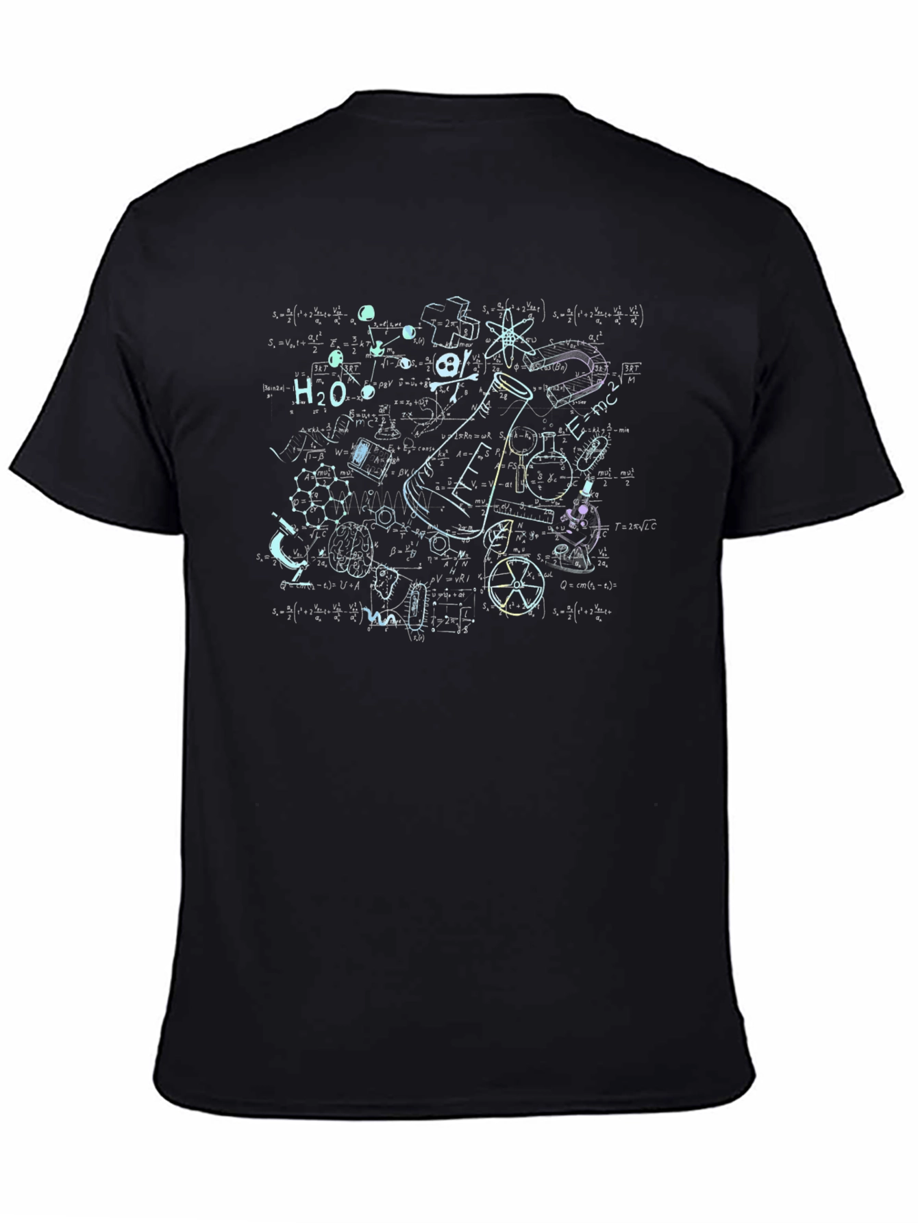 Science Formula Graphic Print Black T-Shirt