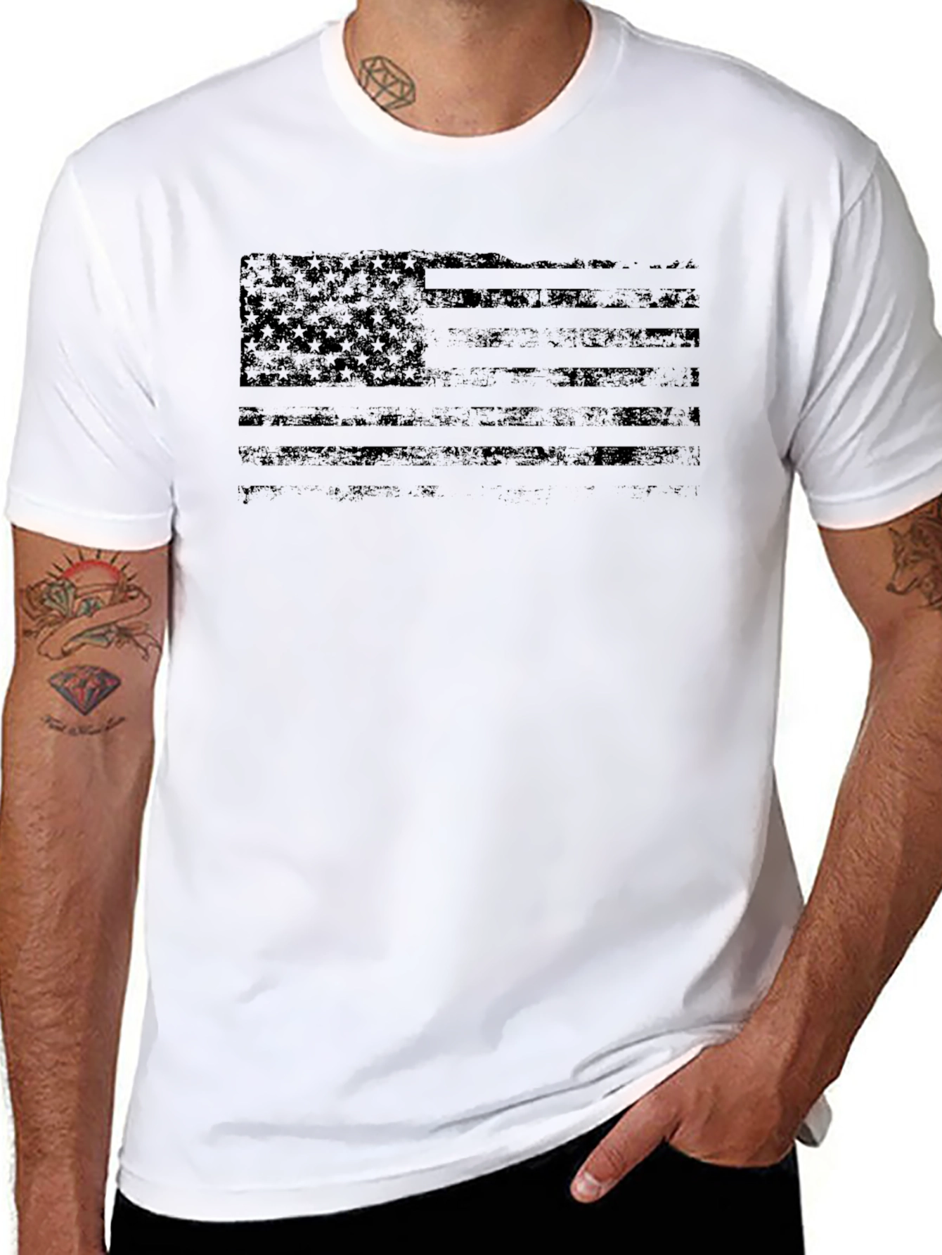 Distressed American Flag T-Shirt - Patriotic Tee
