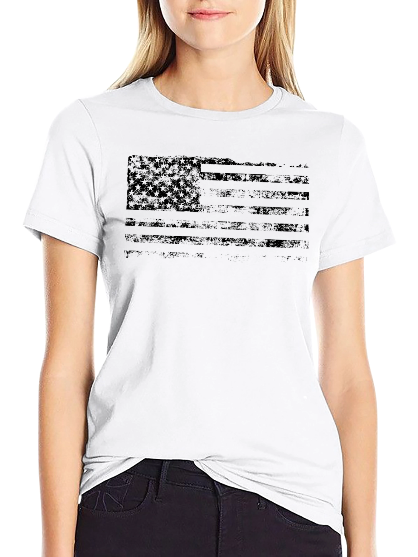 Distressed American Flag T-Shirt - Patriotic Tee