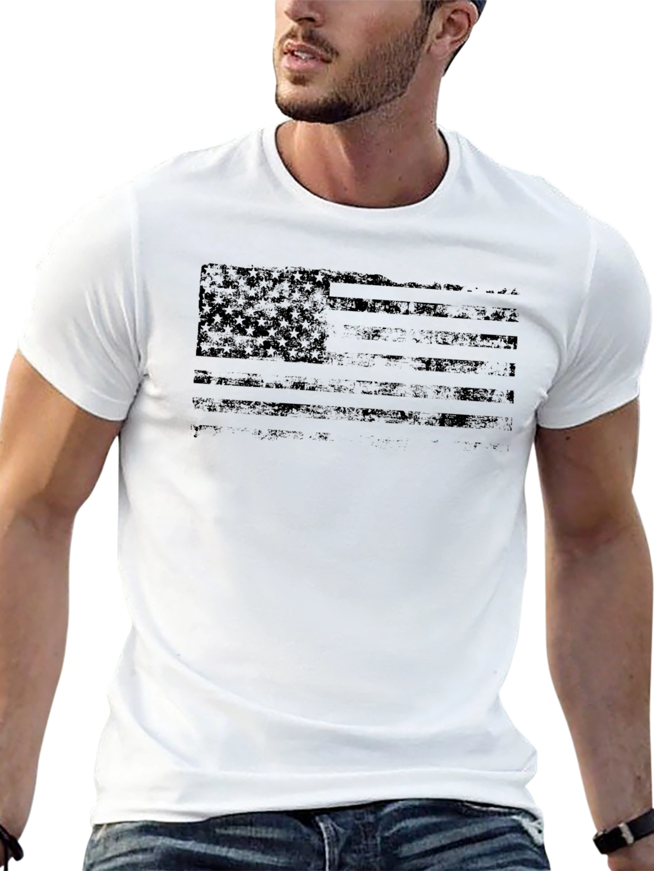 Distressed American Flag T-Shirt - Patriotic Tee