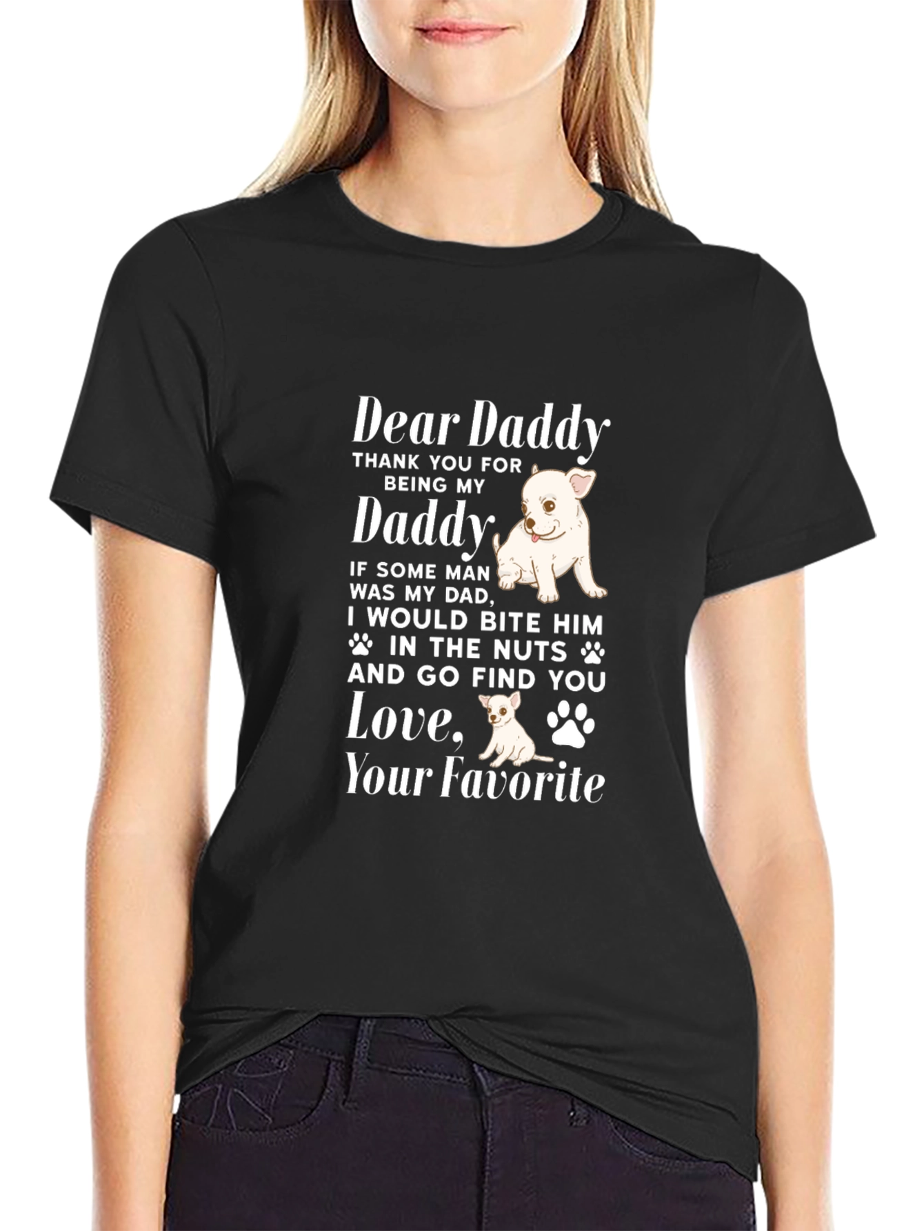 Dear Daddy Dog Lover Graphic Tee