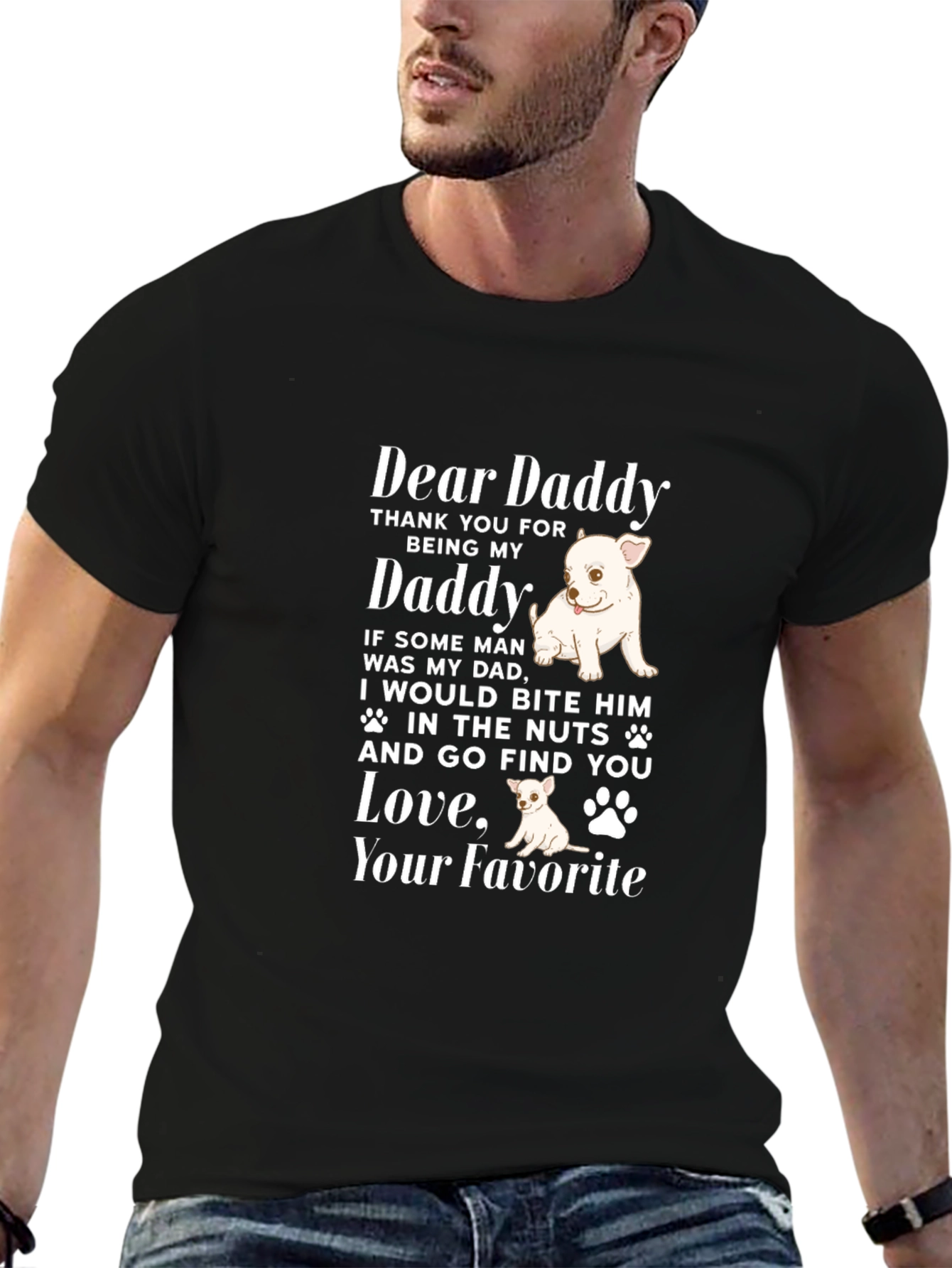 Dear Daddy Dog Lover Graphic Tee