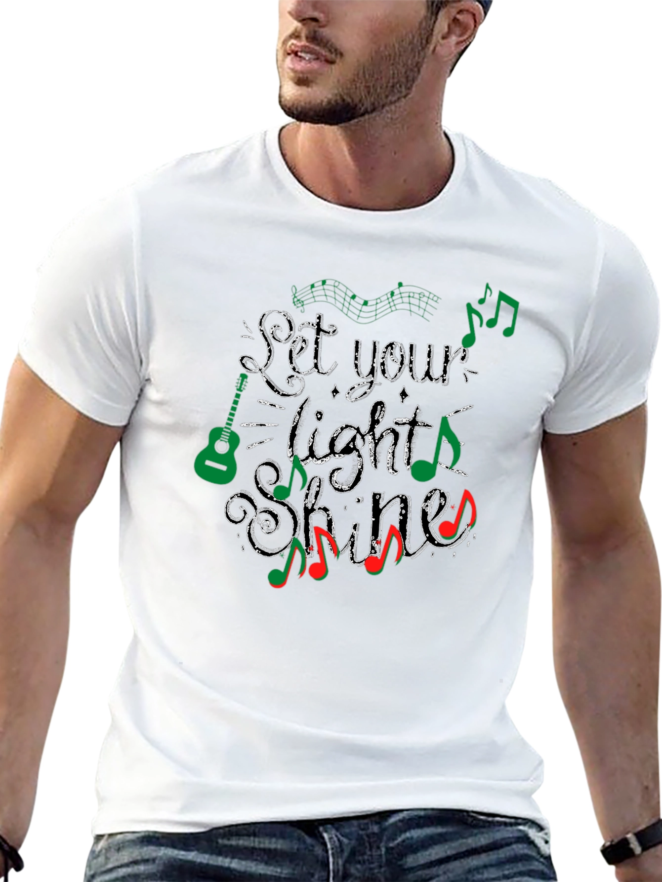 Let Your Light Shine Music Notes T-Shirt