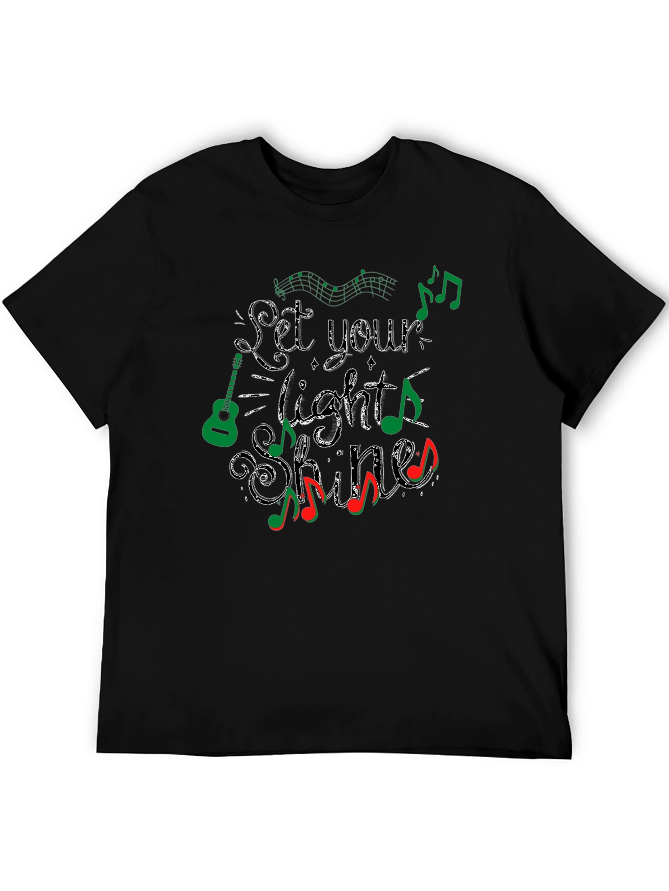 Let Your Light Shine Music Notes T-Shirt
