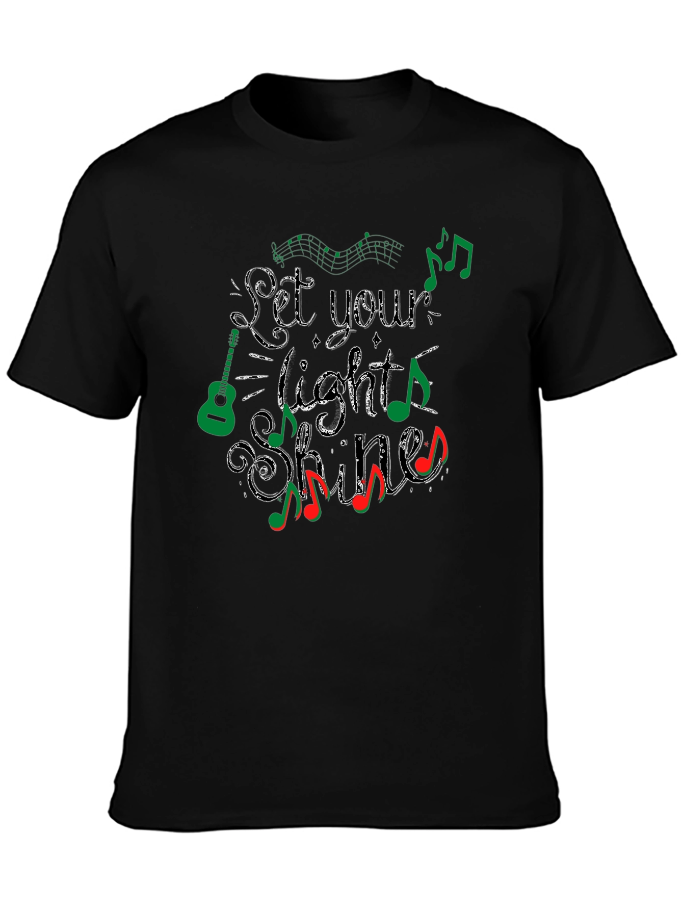 Let Your Light Shine Music Notes T-Shirt