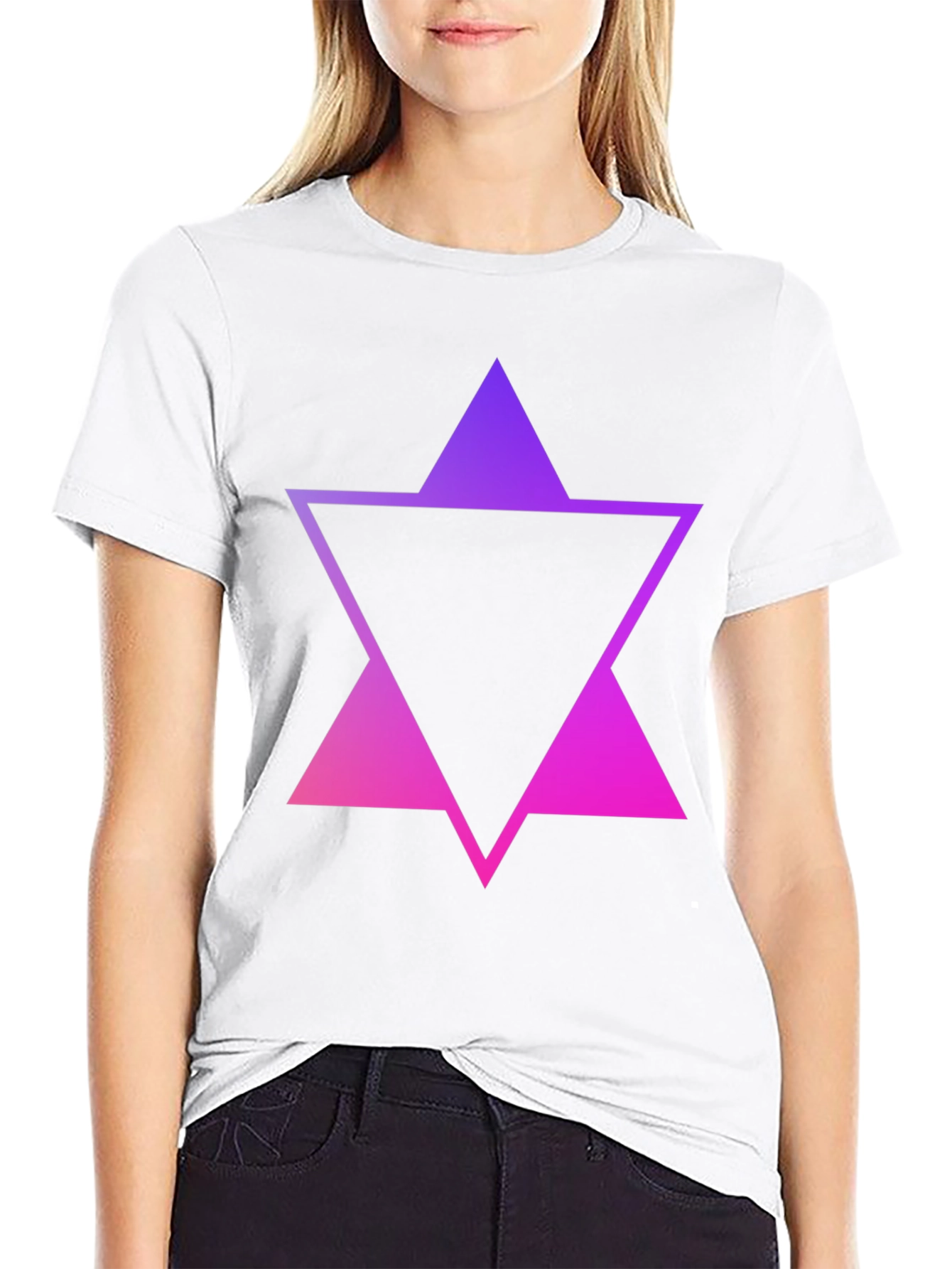 Gradient Triangle Graphic Tee - Stylish Mens Black T-Shirt