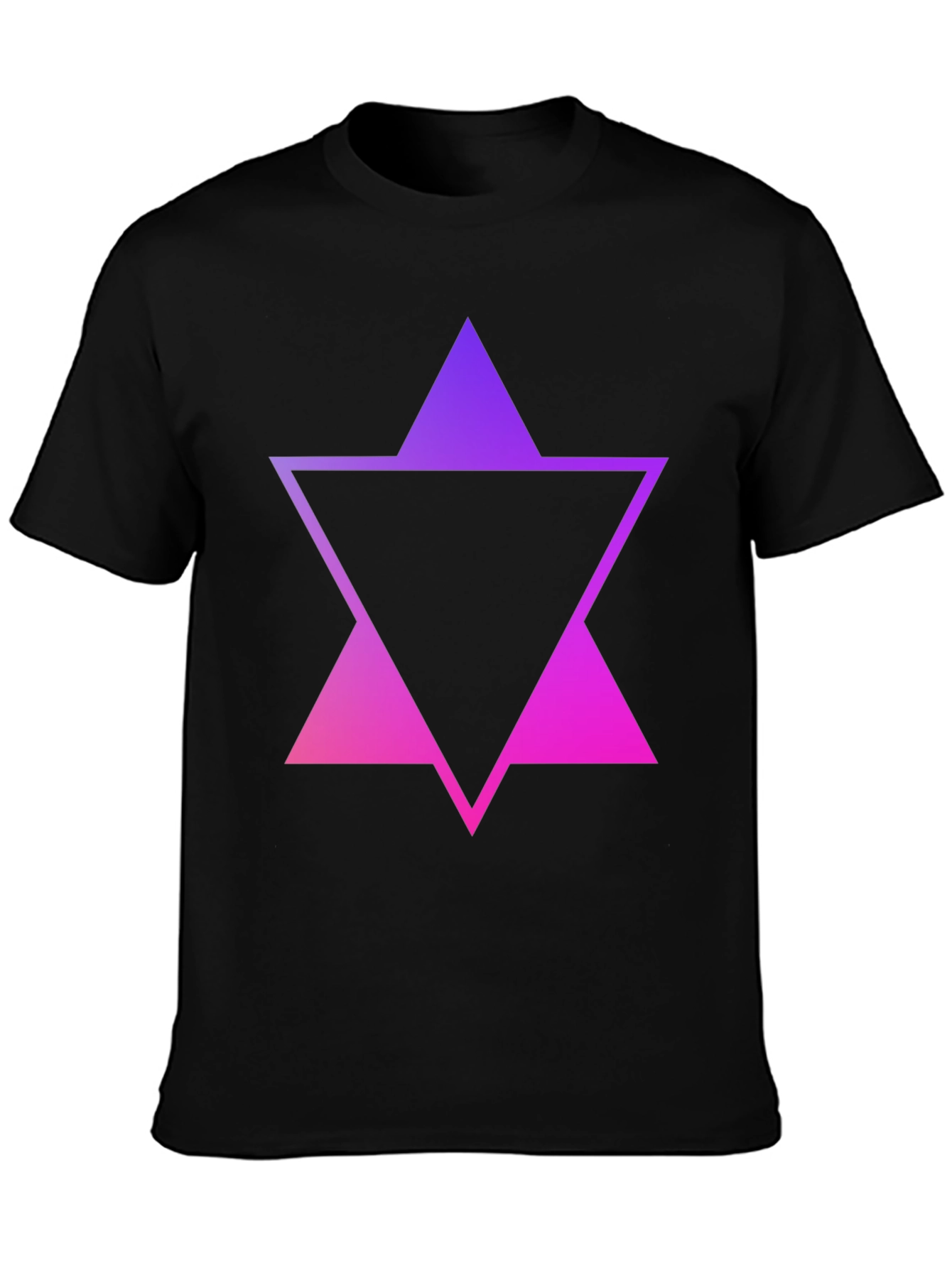 Gradient Triangle Graphic Tee - Stylish Mens Black T-Shirt