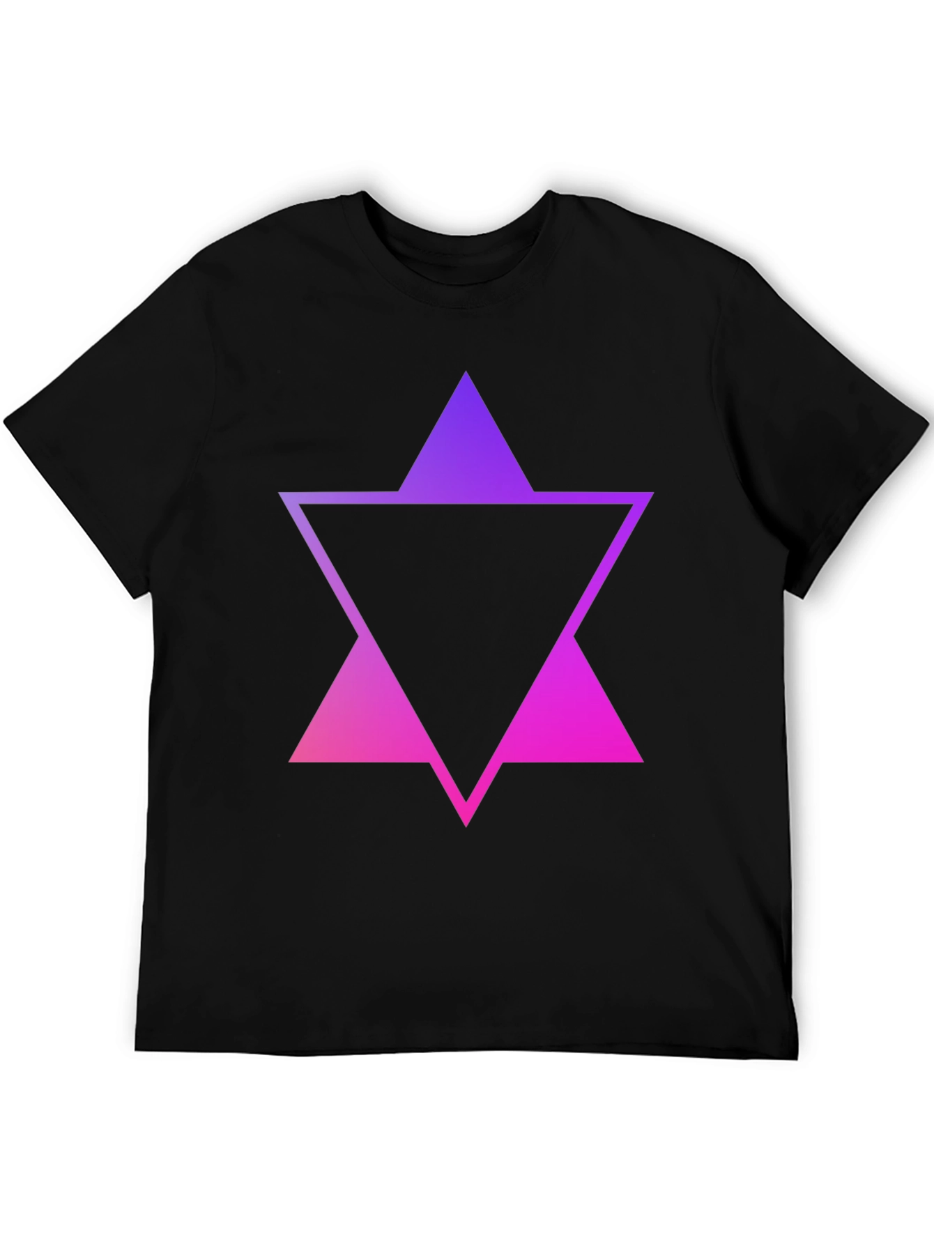 Gradient Triangle Graphic Tee - Stylish Mens Black T-Shirt