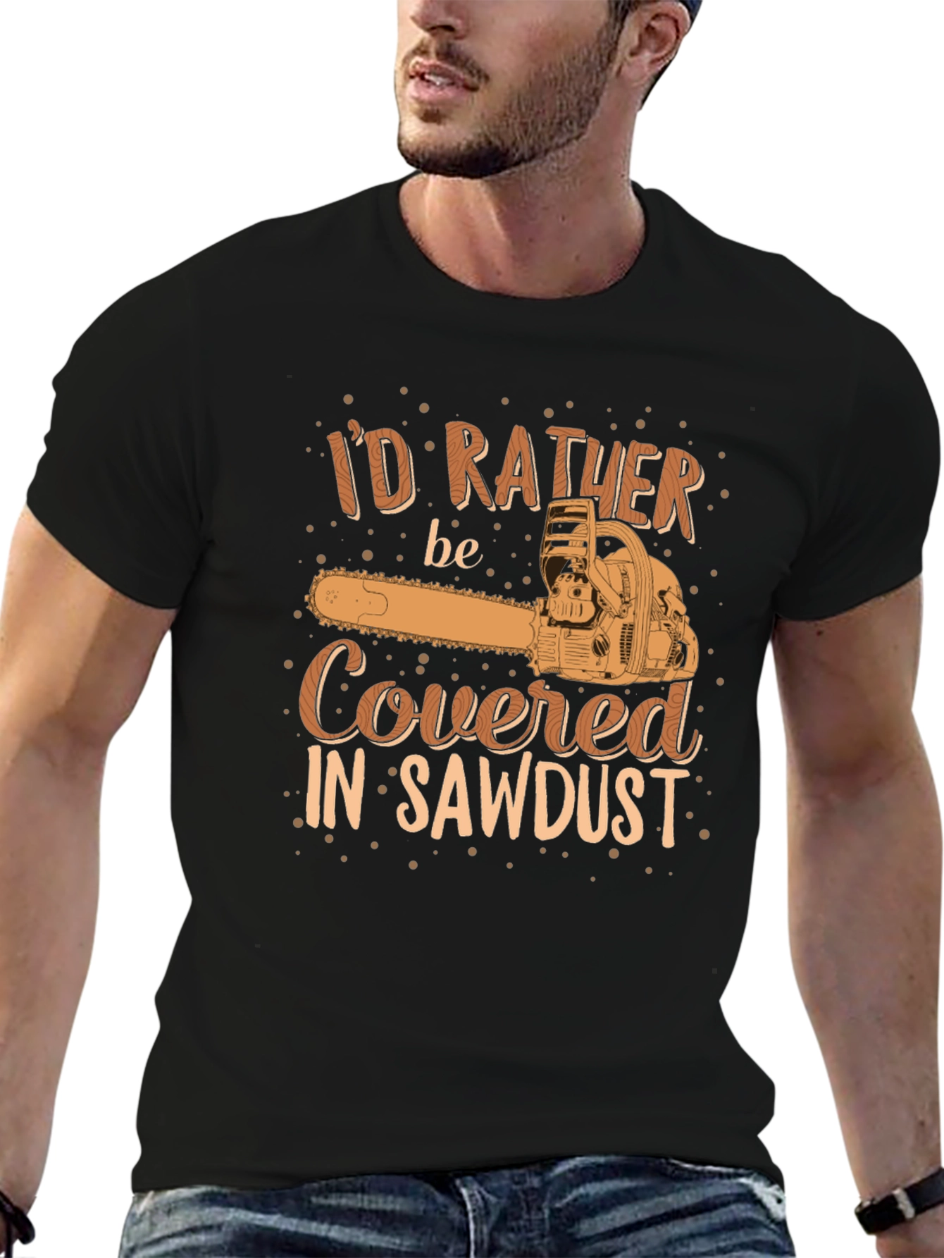 Sawdust Graphic Tee - Black Cotton Comfort