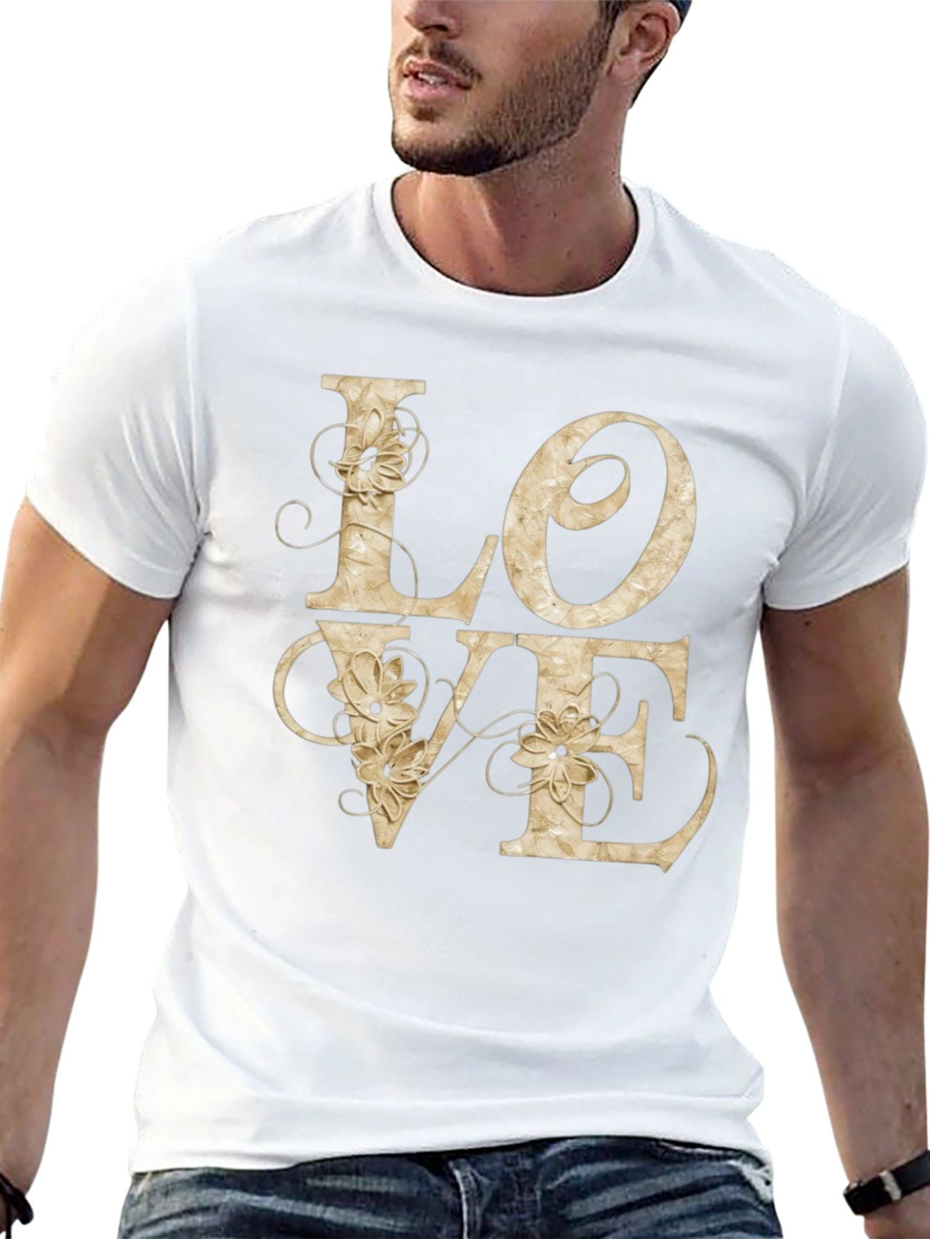 LOVE Floral Graphic Tee - Stylish Casual Shirt