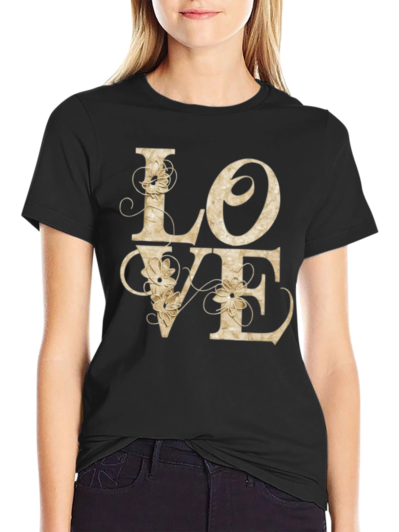 LOVE Floral Graphic Tee - Stylish Casual Shirt